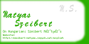 matyas szeibert business card